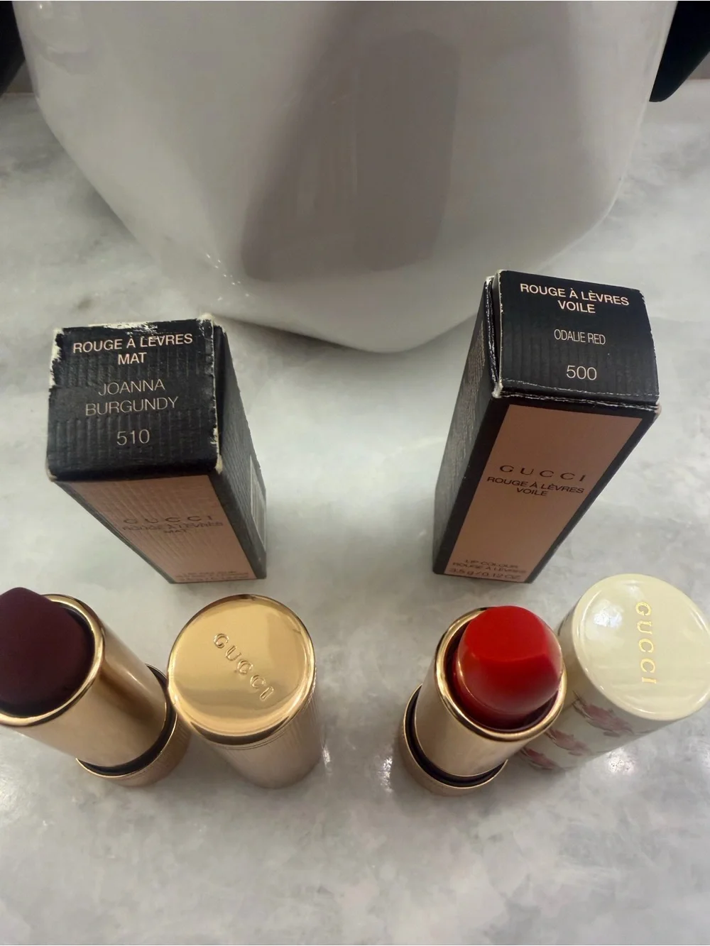 Two Full Size Gucci Lip Sticks